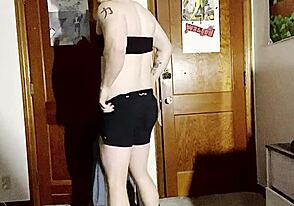 Gay man strips after workout