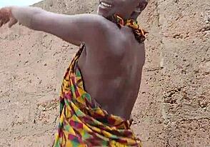 Ghanaian transsexual in steamy solo