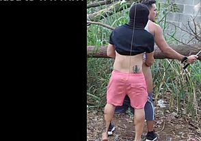 Woodsy gay action: raw and wild