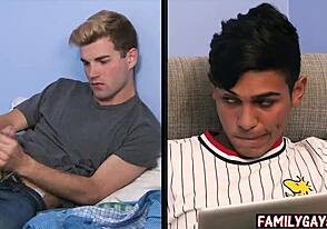 Bear daddy, twink stepson, exchange student
