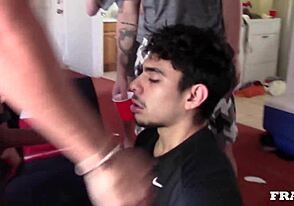 Fraternity party antics with hot action