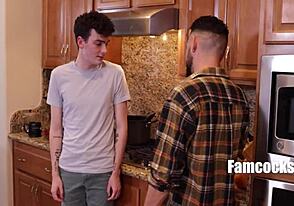 Gay family enjoys steamy spitroast