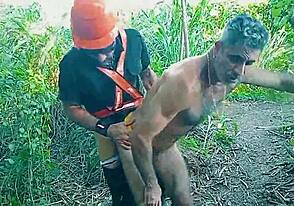 Wild public park group sex