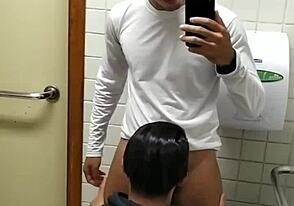 Big black cock action in disabled bathroom with amateur