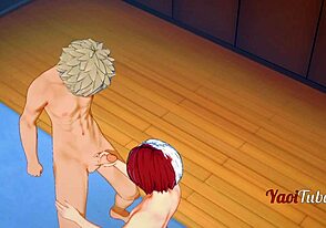 Todoroki and Bakugo engage in steamy yaoi action