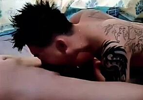 Asian amateur gay couple has raw sex and facial cumshot