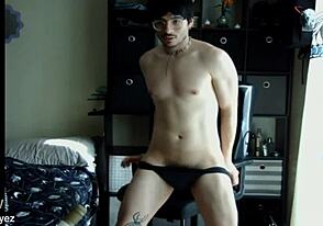 Hot Latino stripper performs to techno music