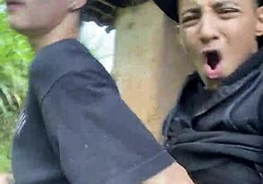 New amateur twink in tight shorts surfing and getting off