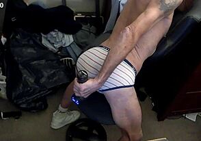 Muscular hunk gets kinky undies treatment