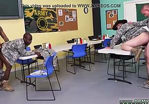 Gay porn videos feature shirtless army men in action