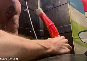 Close-up of gay man's oral pleasure