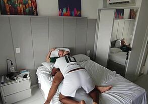 Interracial fun in hotel room